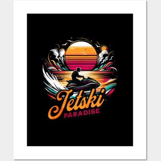 Vintage Jetski Paradise Design Posters and Art